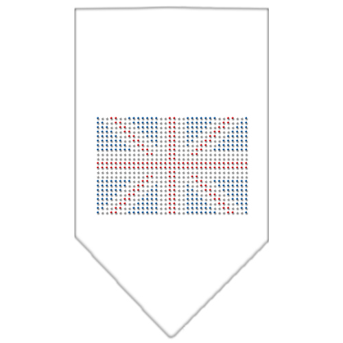 British Flag Rhinestone Bandana White Large